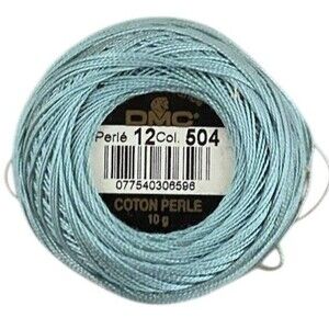 DMC Pearl Cotton 131 Yard Ball - Size 12 - Color 504 Very Light Blue Green